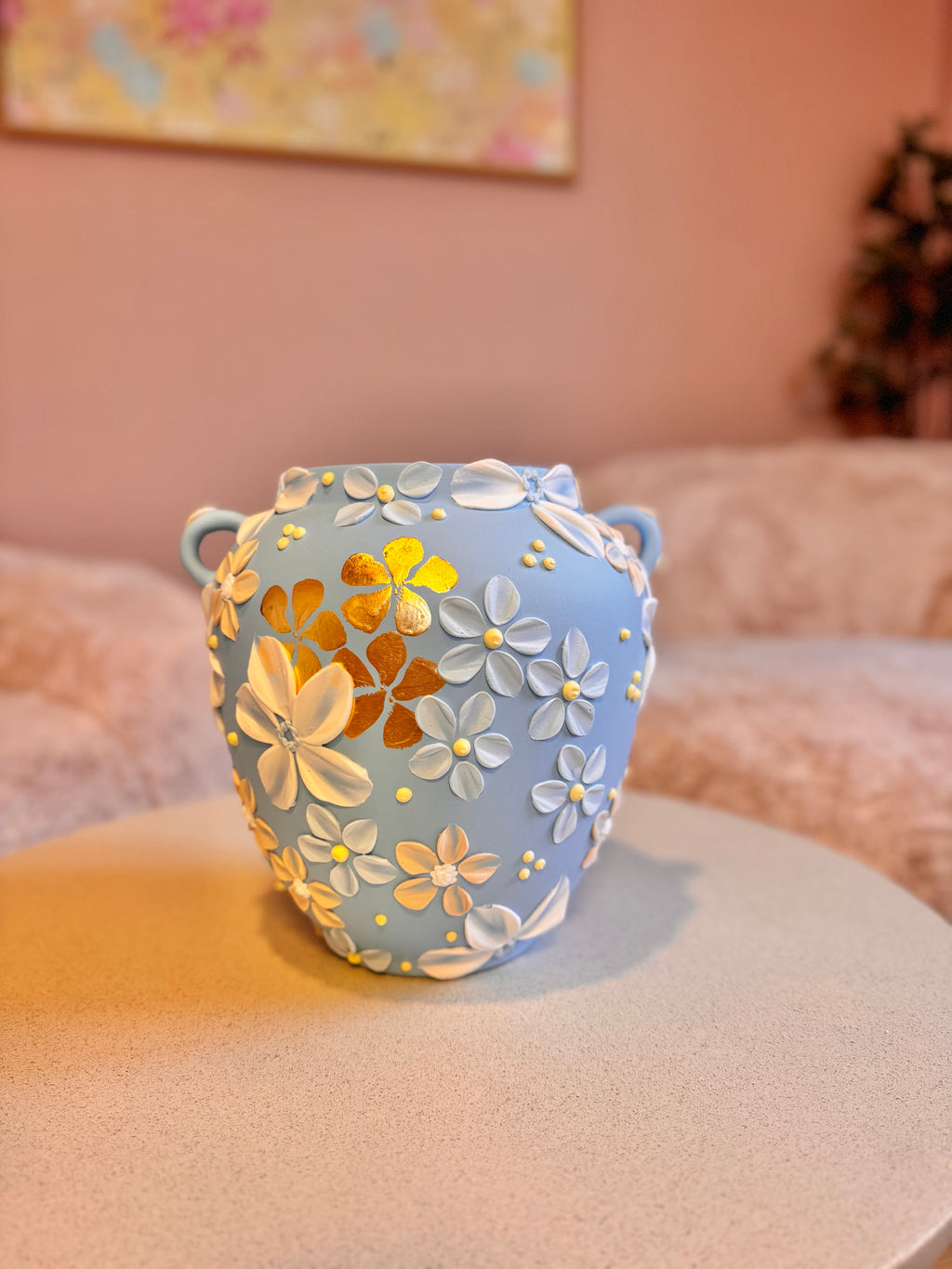 Pudderblå 🩵 24k gull, 26 cm
