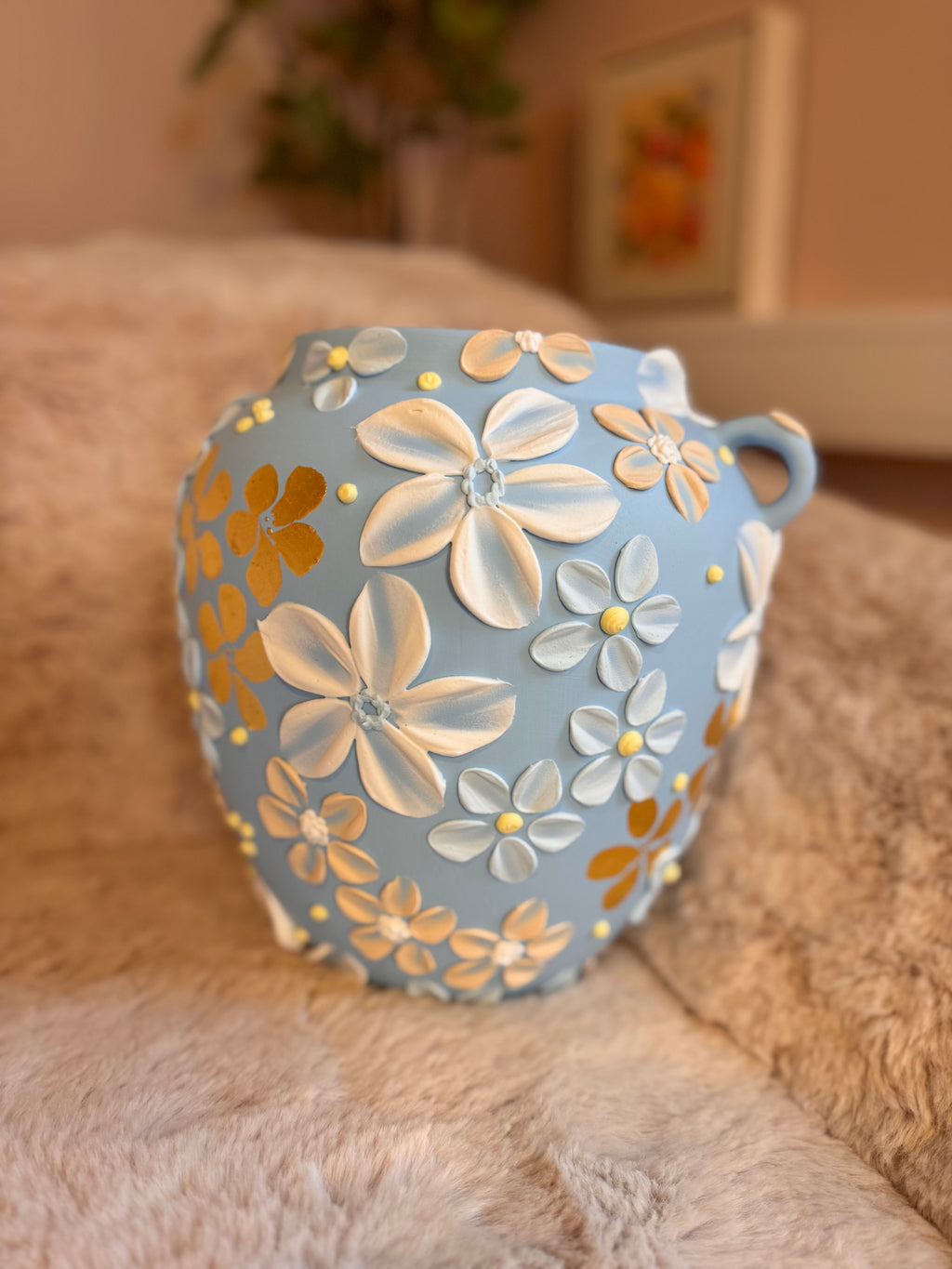Pudderblå 🩵 24k gull, 26 cm