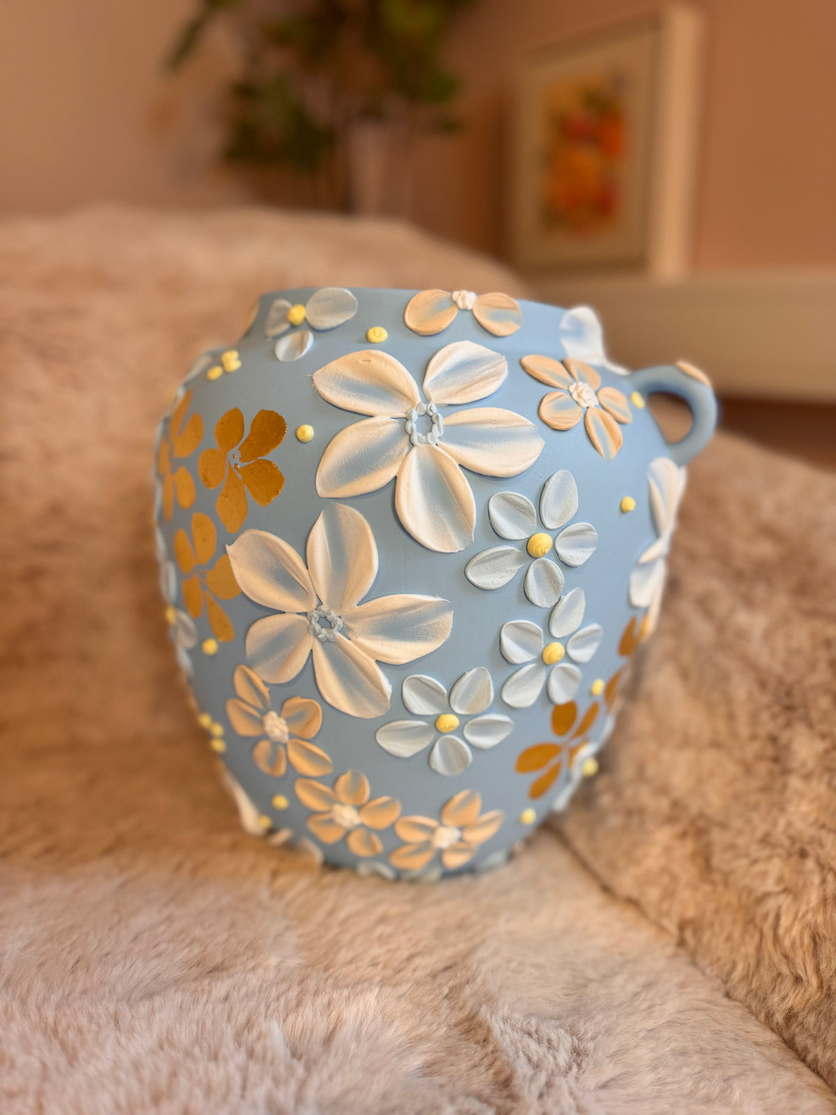 Pudderblå 🩵 24k gull, 26 cm