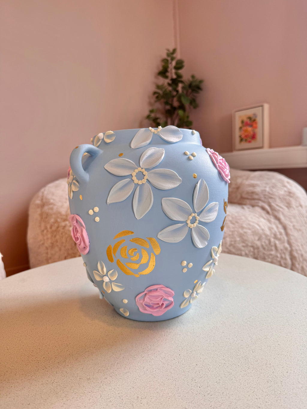 Pudderblå 🩵 24k gull, 26 cm
