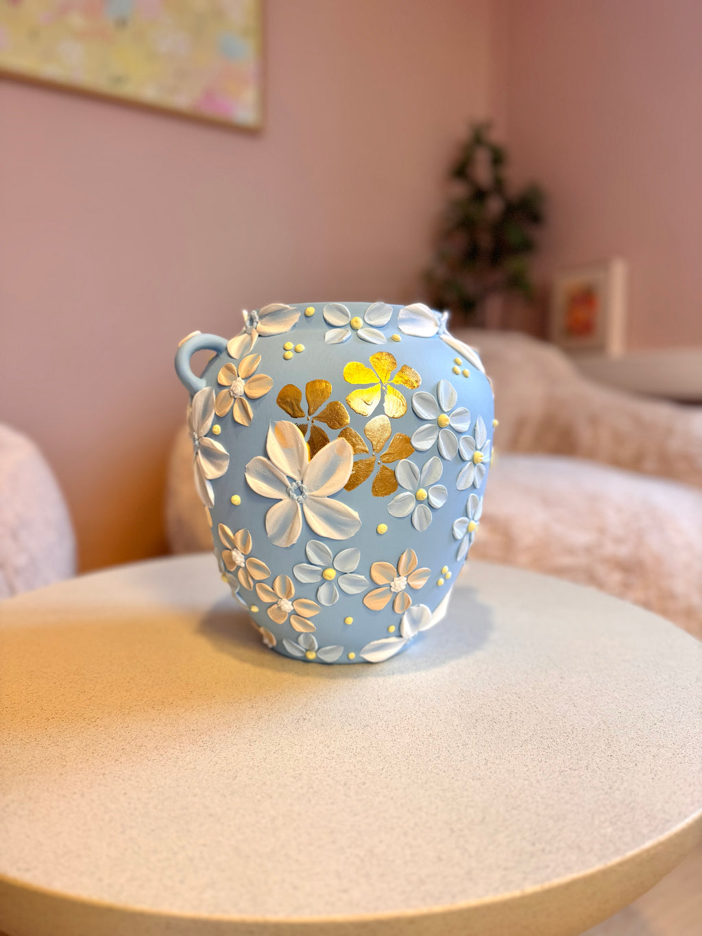 Pudderblå 🩵 24k gull, 26 cm