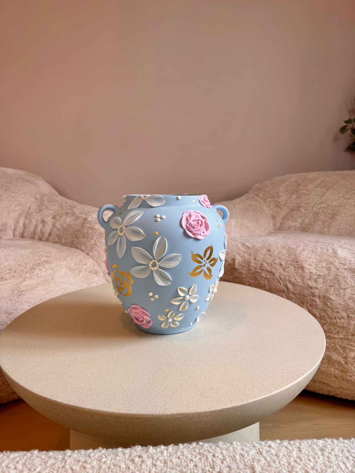 Pudderblå 🩵 24k gull, 26 cm