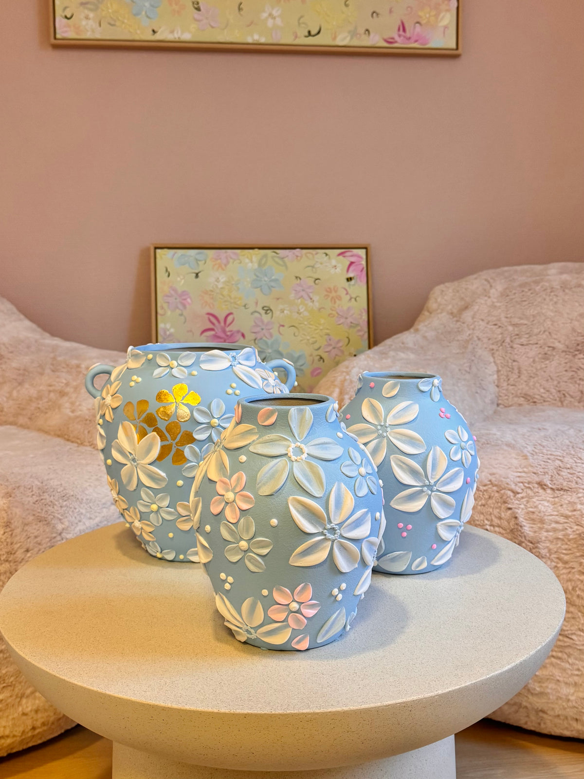 Pudderblå 🩵 24k gull, 26 cm