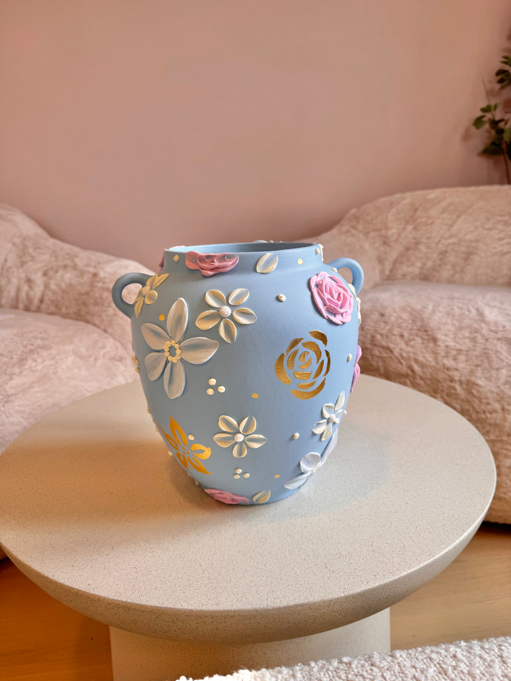 Pudderblå 🩵 24k gull, 26 cm