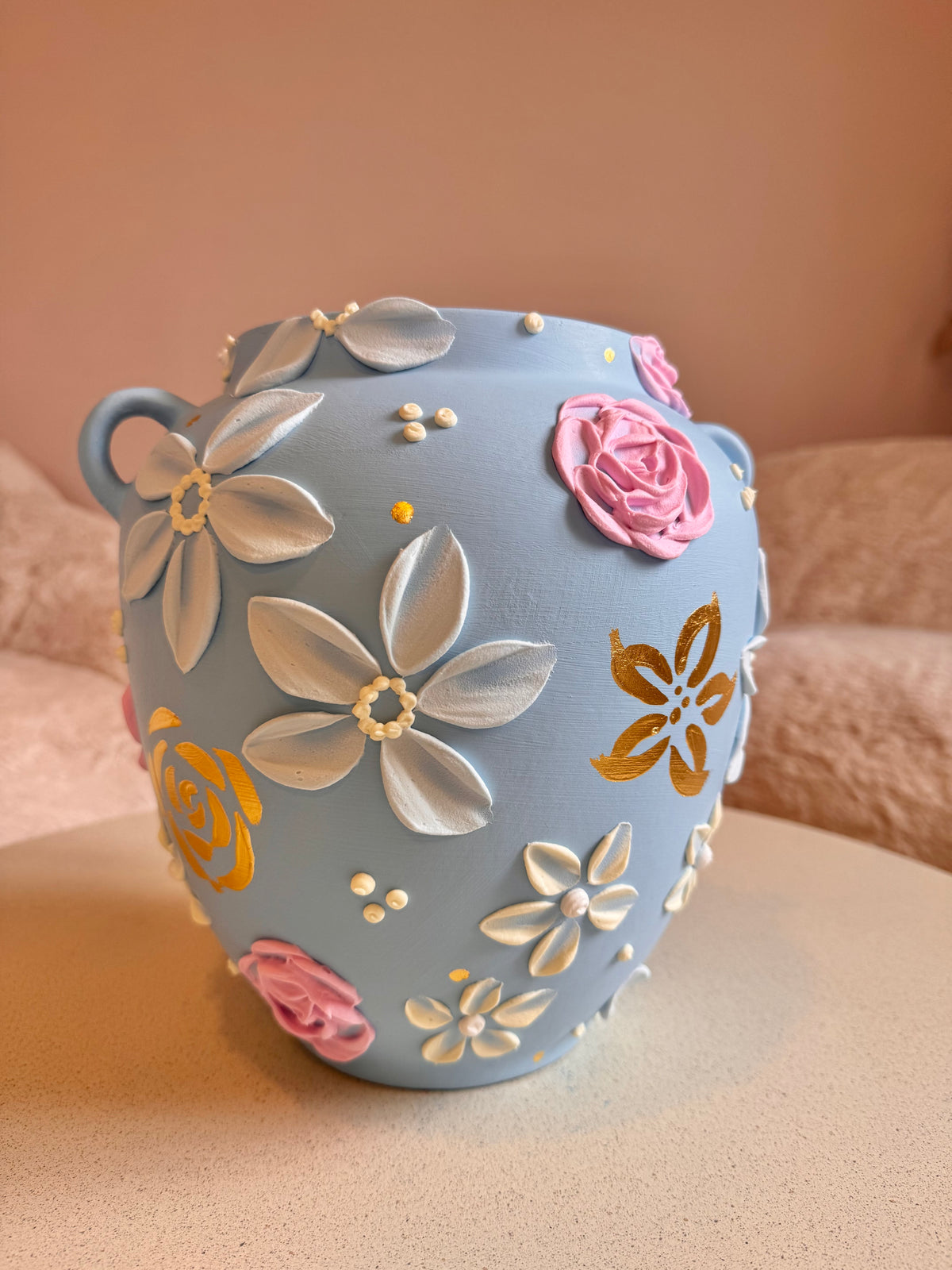 Pudderblå 🩵 24k gull, 26 cm